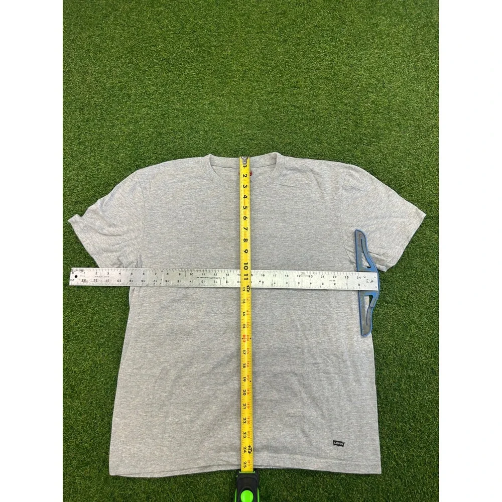 Levis Mens Short Sleeve Crewneck T-Shirt Heather Grey Logo Large R5LIBE1